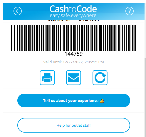 CashtoCode payment